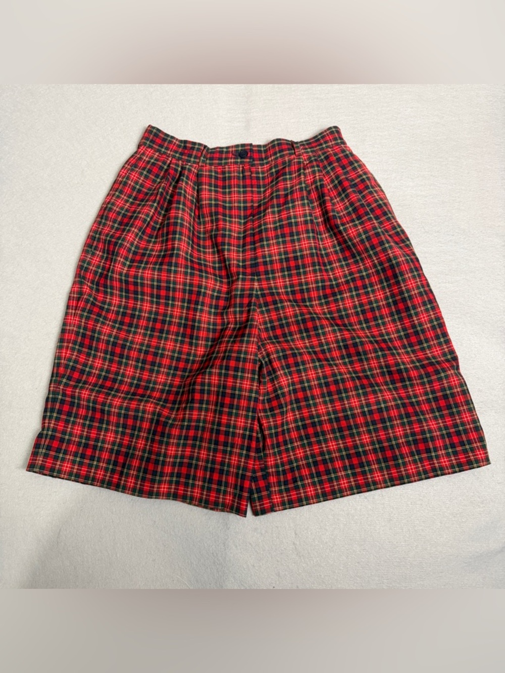 Vintage Pendleton 100% Virgin Wool Red Plaid Shorts High Rise Sz S